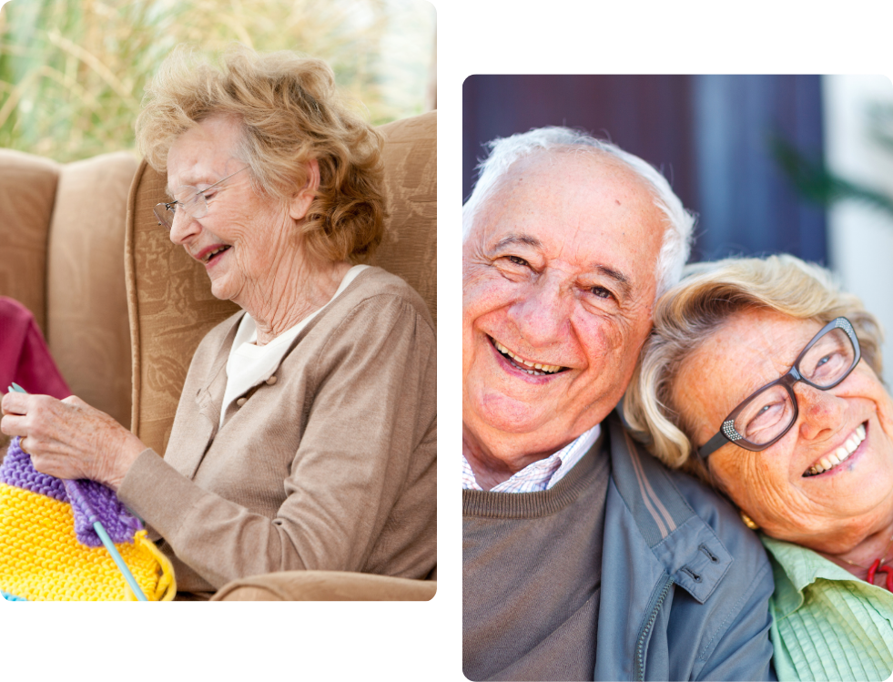 Elderly individuals enjoying their time with caregivers, showcasing moments of joy and companionship in a Jewish homecare setting.